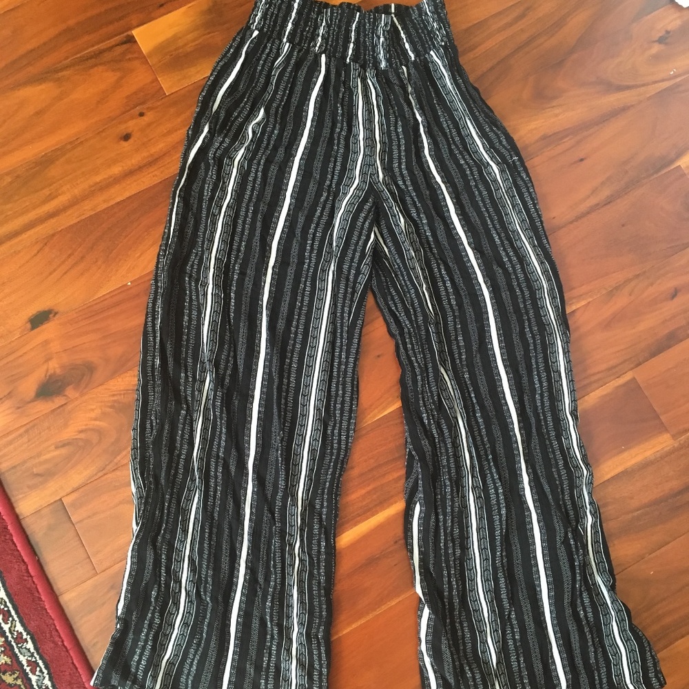striped flowy boho pants